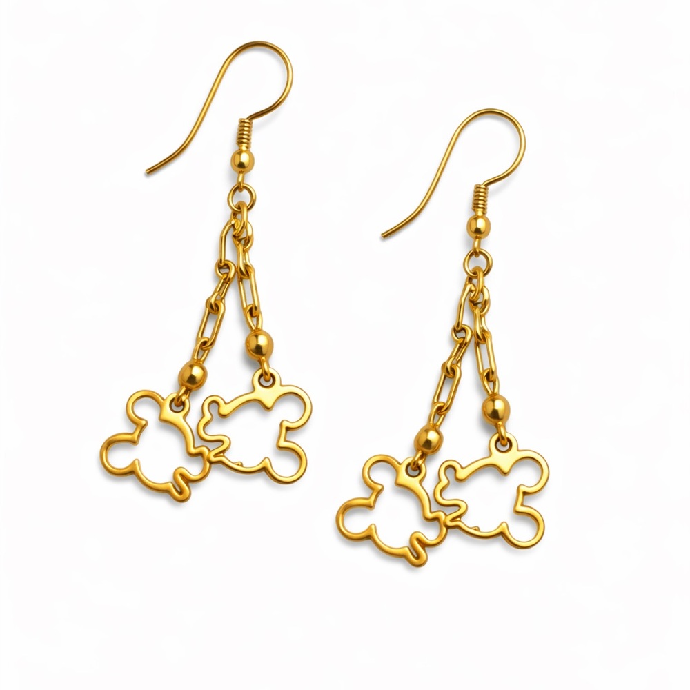 Disney Mickey Mouse Gold Dangle Earrings
